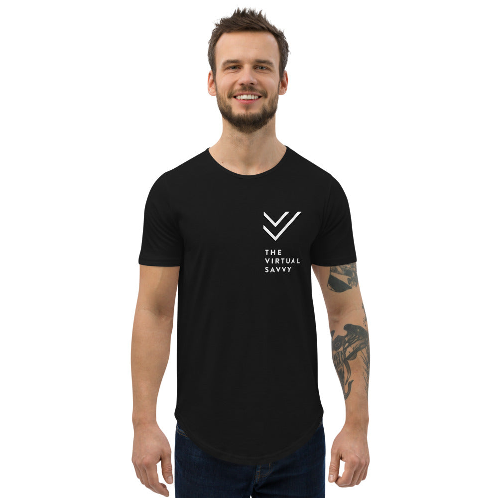 The Virtual Savvy Logo - Men's Curved Hem T-Shirt